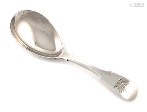 A William IV provincial silver Fiddle pattern caddy spoon, by Barber and North, York 1836, the