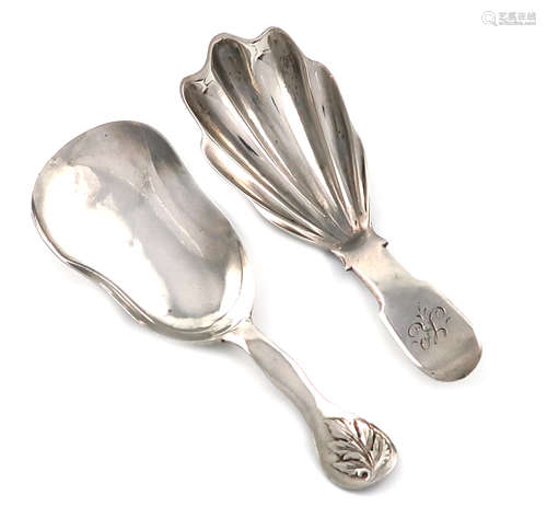 A Victorian provincial silver caddy spoon, by Henry Ellis, Exeter 1848, shaped oblong bowl, the