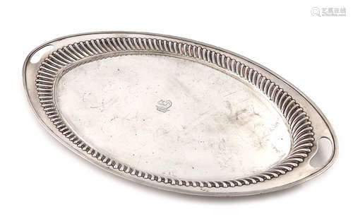 A Victorian silver two-handled tray, by The Harrison Brothers, Sheffield 1886, oval form, part-