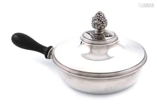 A Swedish silver saucepan and cover, by C. F Carlman, Stockholm, 1929, circular form, gilded