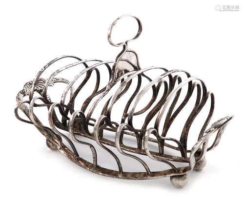 A George III silver seven-bar toast rack, by Peter and William Bateman, London 1814, shaped oblong