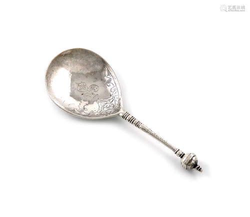 An early 17th century Norwegian silver Ball-knop spoon, maker's mark unidentified, probably Bergen