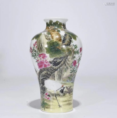 Chinese Enamel Famille Rose Porcelain Vase,Mark