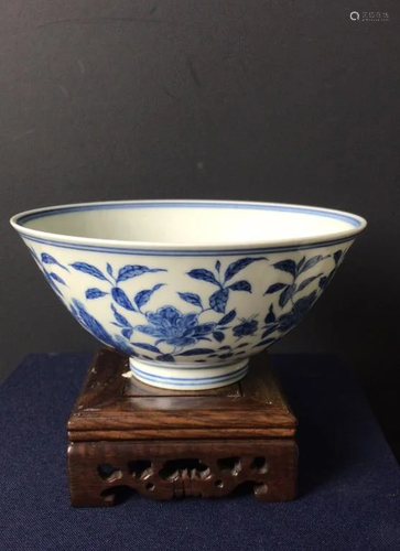 Chinese Blue and White Porcelain Bowl,Mark