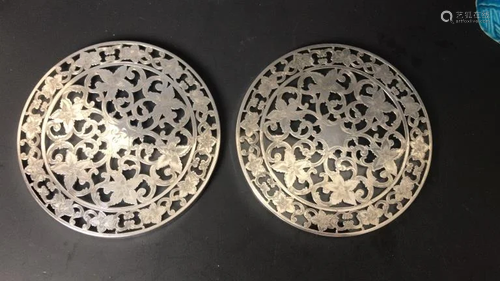 Two Sterling Silver Plaque