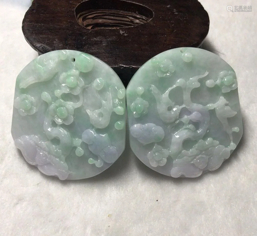 Two Chinese Jadeite Pendant