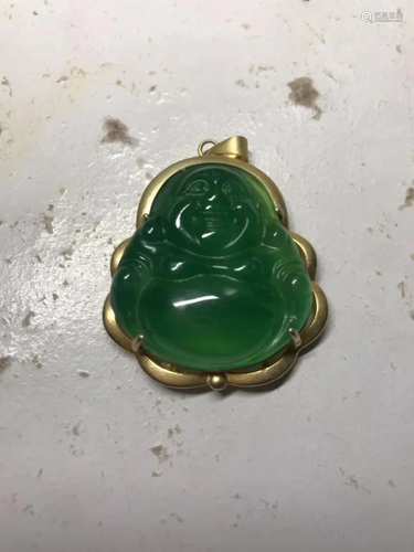 Chinese Green Buddha Pendant