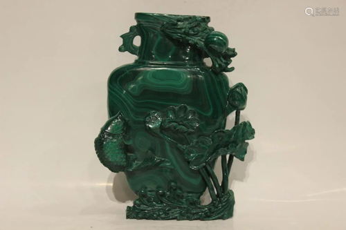 Chinese Malachite Carving Vase