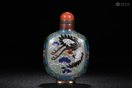 Chinese Cloisonne Enamel Snuff Bottle