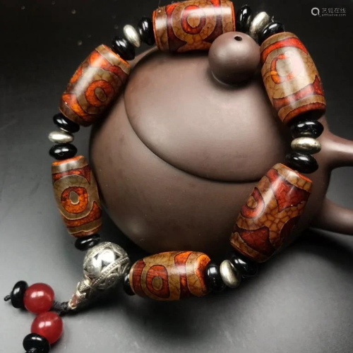 Chinese Agate Beads Bracelet