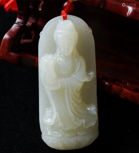 Chinese White Guanyin Pendant