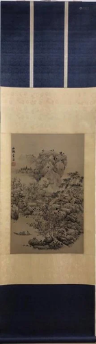 Chinese Ink Color Painting w Calligraphy