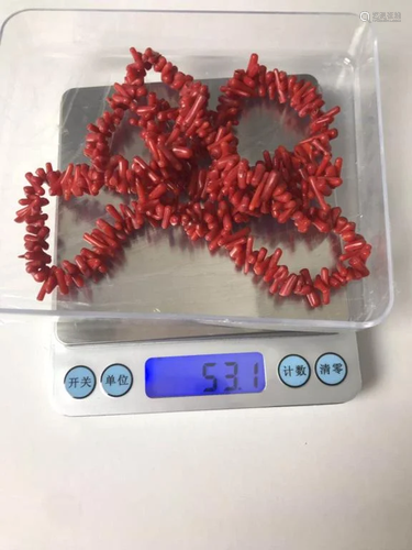 Chinese Red Coral Necklace