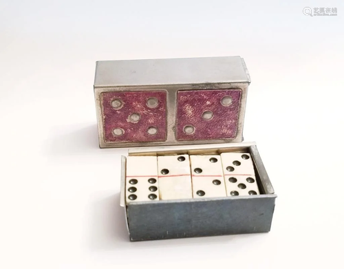 Vintage Travel Miniature Bone Dominoes