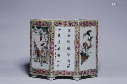 Republican Chinese Famille Rose Porcelain Brushpot