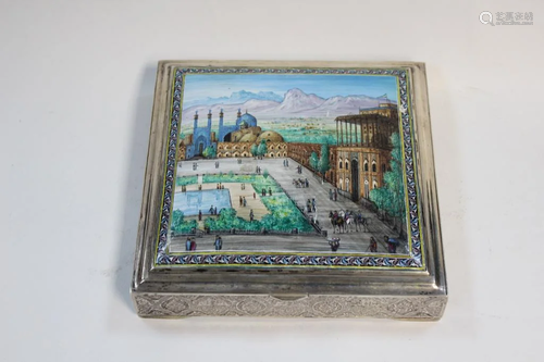 Persian Silver and Enamel Box