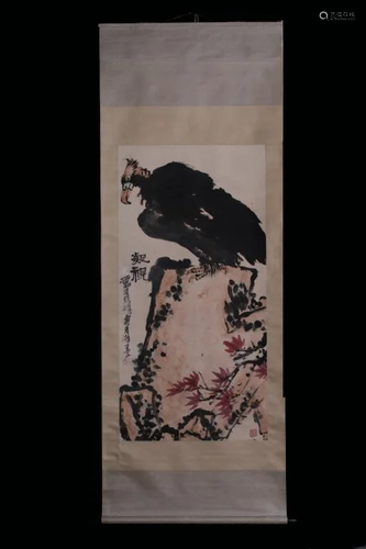 Chinese Ink Color Scroll Painting,Signed