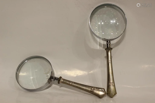 Two Glass And Silver Magnifier