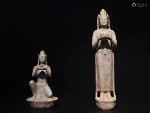 Two Chinese Stone Carved Figural