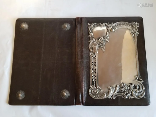 Lrg 19C Antique Russian Silver Portfolio