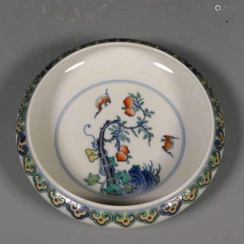 A Chinese Clashingcolor Floral Porcelain Washer