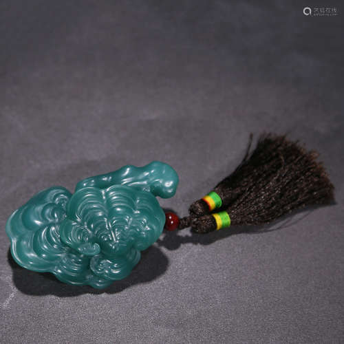 A Chinese Ya'an Greenstone Carved Pendant