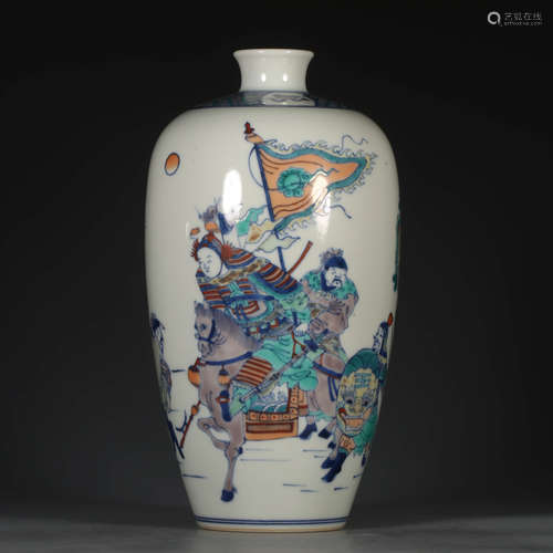 A Chinese Gucai Figures Painted Porcelain Vase