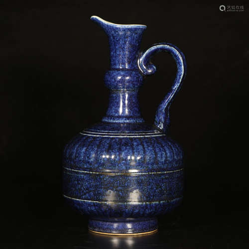 A Chinese Sacrificial Blue Porcelain Bottle