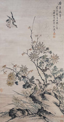 A Chinese Flower&bird Painting, Ren Bonian Mark