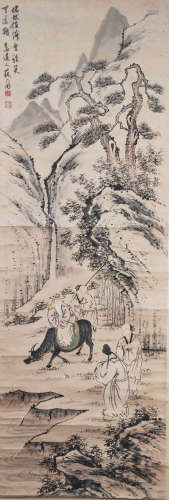 A Chinese Landscape Figure Painting, Su Xiaopeng Mark
