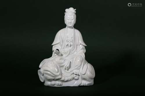 A CHINESE BLANC-DE-CHINE FIGURE OF SAMANTABHADRA.