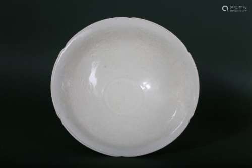 A LARGE CHINESE DING LOBED BOWL.