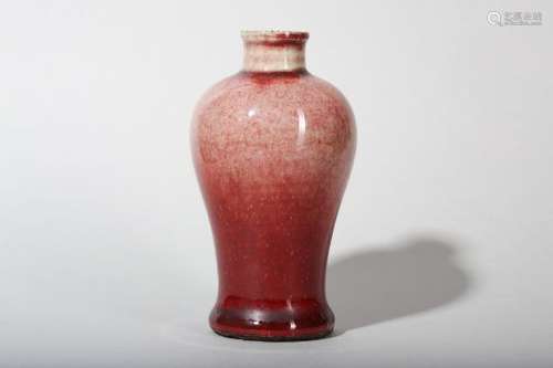 A CHINESE COPPER RED-GLAZED VASE, MEIPING.