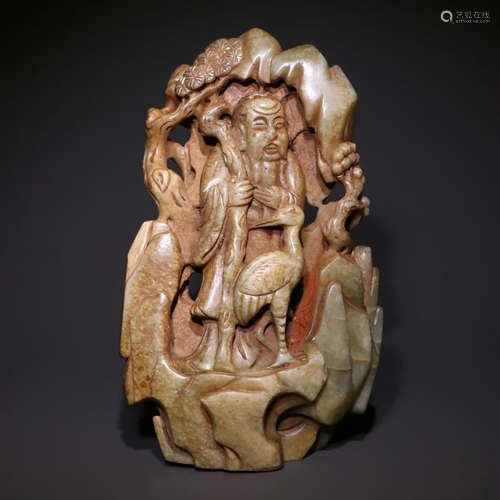 A Chinese Hetian Jade Carved Immortal Ornament