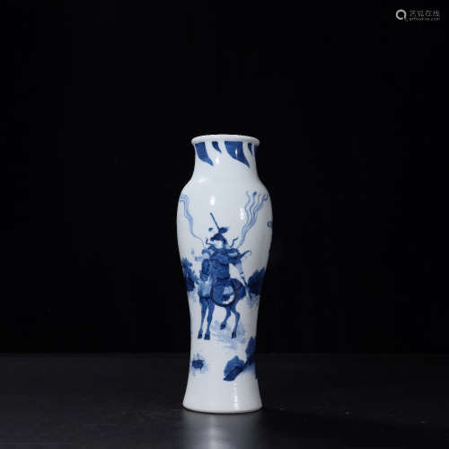 A Chinese Blue and White Figures Porcelain Vase