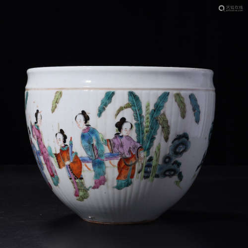 A Chinese Famille Rose Ladies Porcelain Water Vat