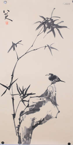 A Chinese Painting of Bamboo and Bird