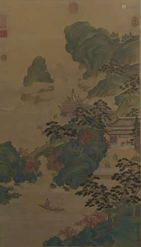 A Chinese Landscape Painting Scroll