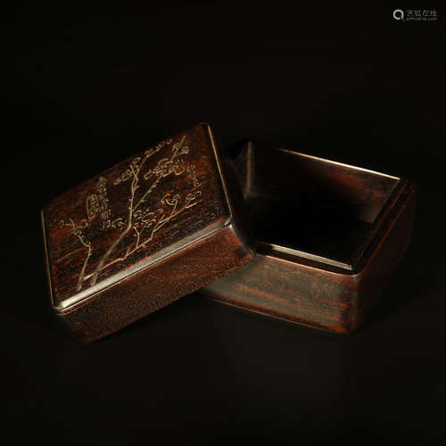 A Chinese Red Sandalwood Carved Box