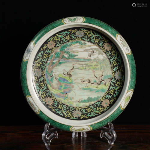 A Chinese Flower and Bird Porcelain Washer