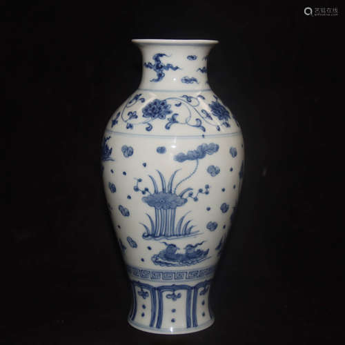 A Chinese Blue and White Porcelain Vase