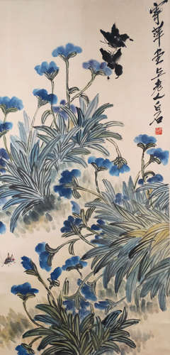 A Chinese Bird-and-flower Painting, Qi Baishi Mark