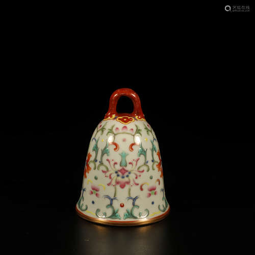 A Chinese Famille Rose Porcelain Bell-shaped Zun