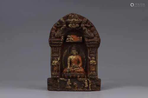 A Chinese Incense Ashes Gautama Buddha With Gold Painting