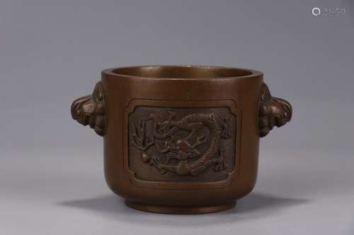 A Chinese Bronze Censer Of Dragon Pattern