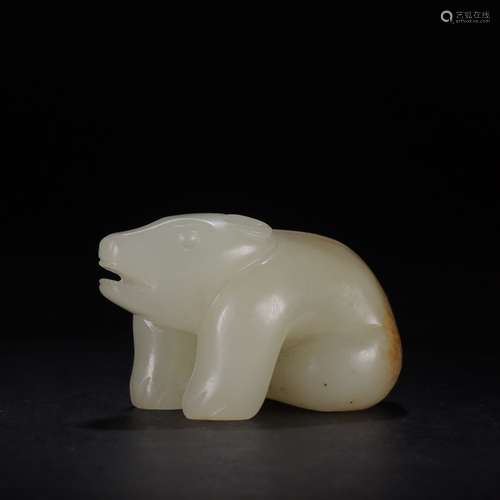 A Chinese Hetian Jade Bear Ornament