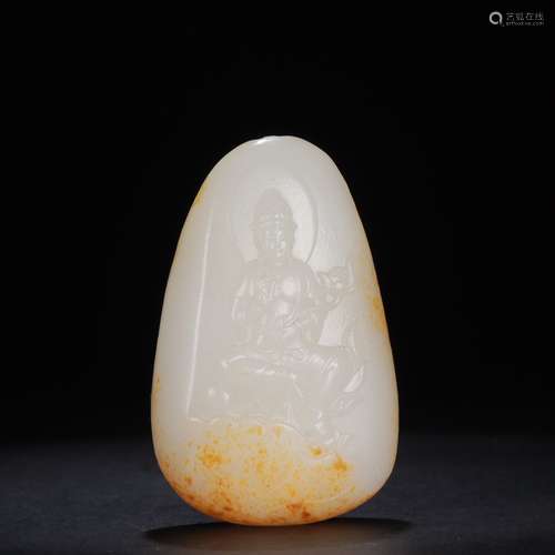 A Chinese Hetian Jade Guanyin Carved Hand Piece