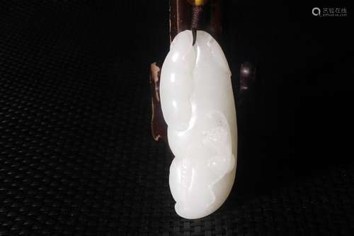 A Chinese Hetian Jade Fruit Shaped Hand Piece