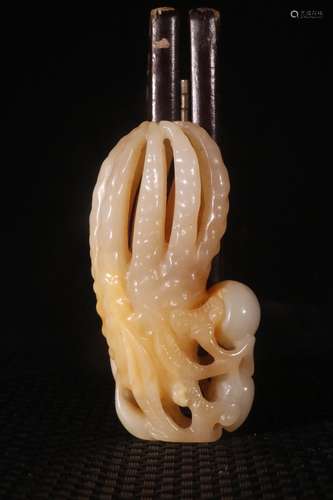 A Chinese Hetian Jade Bergamot Ornament