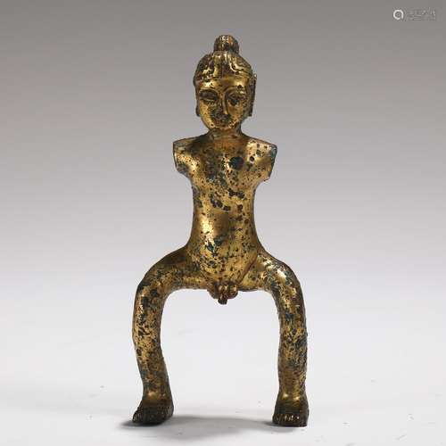 A Chinese Gilt Bronze Figure Ornament